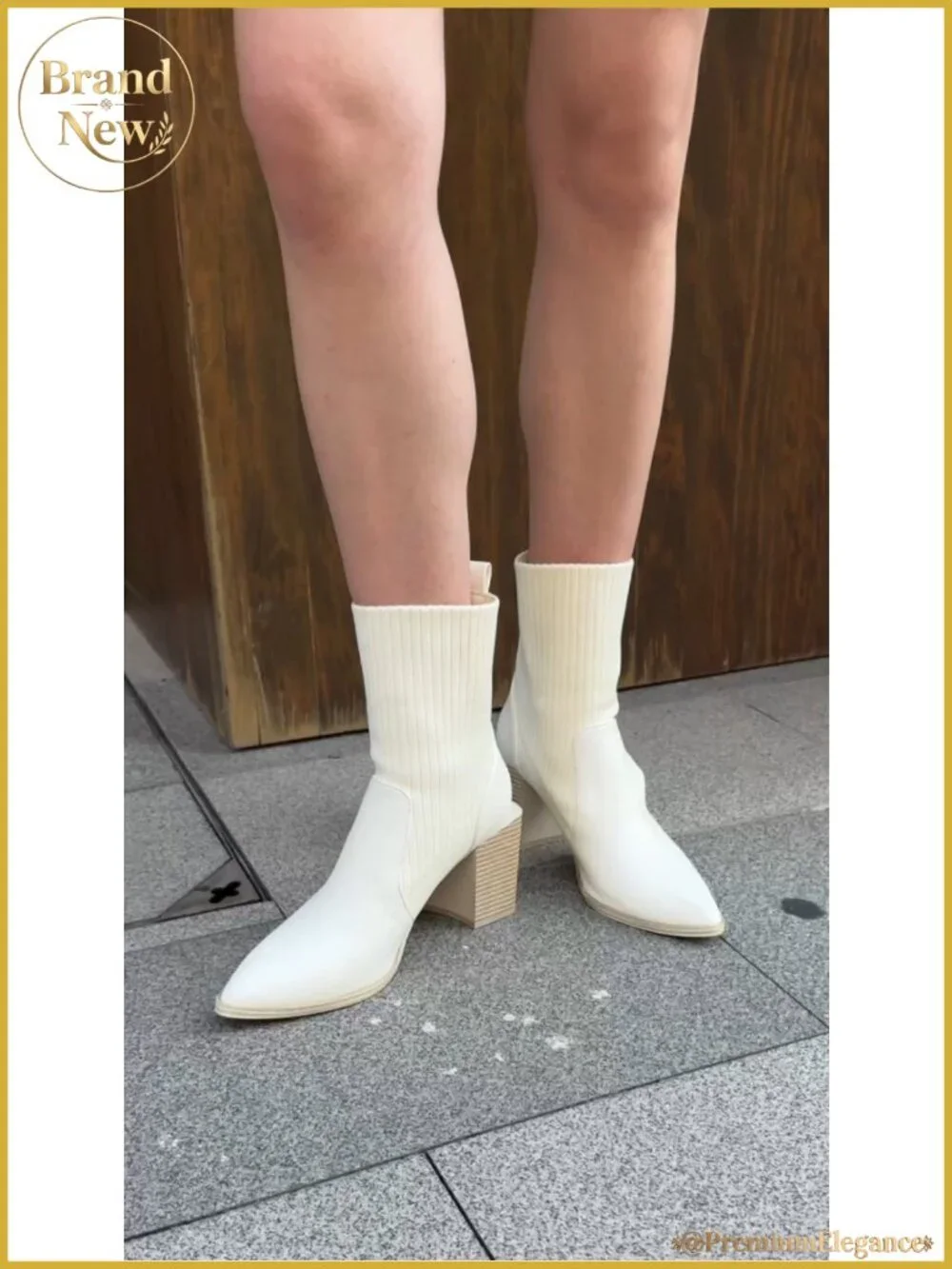 Faux Leather Suede Chunky Stacked Heel Pointed Toe Ankle Booties